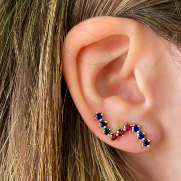 3 Sapphire Stud Earrings