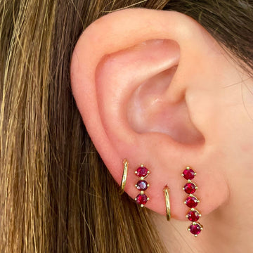 5 Ruby Stud Earrings
