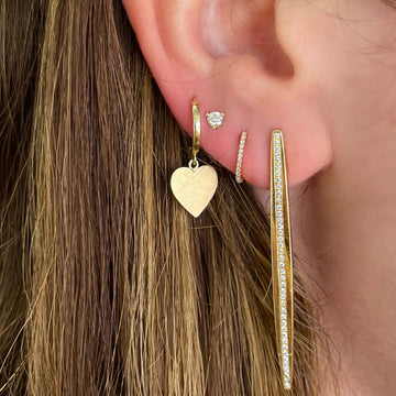Large Pavé Diamond Stick Earrings