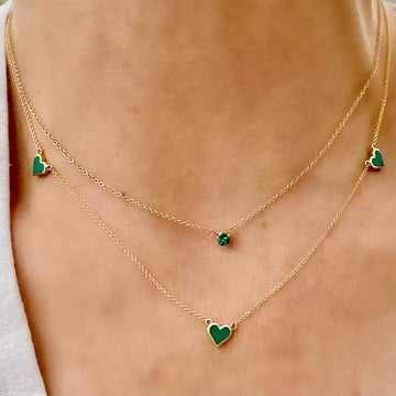 Floating Emerald Necklace