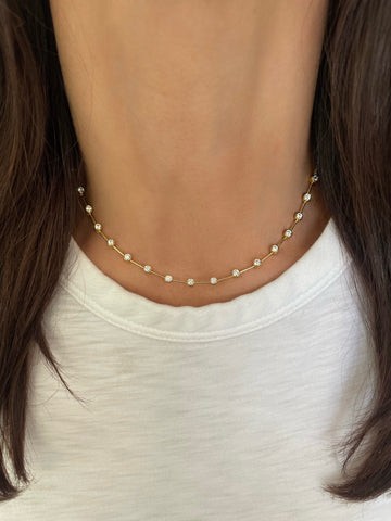 18 Diamond Bezel Necklace