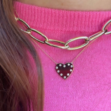 MS X SRJ Diamond Framed Heart Necklace