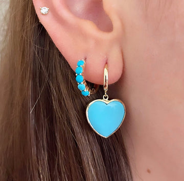 5 Turquoise Huggie Earrings