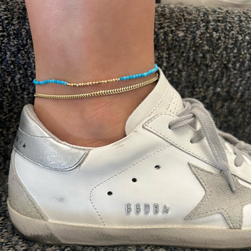 Thin Cuban Link Anklet
