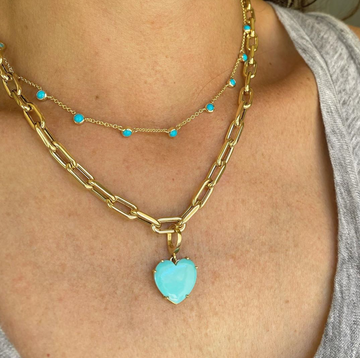 10 Turquoise Bezel Necklace