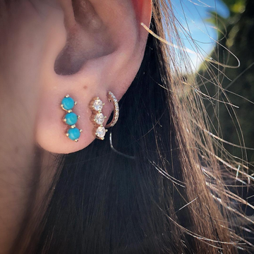 3 Turquoise Stud Earrings