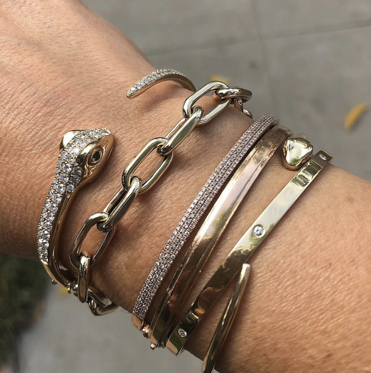 diamond-snake-cuff-yellow-gold-shylee-rose-jewelry