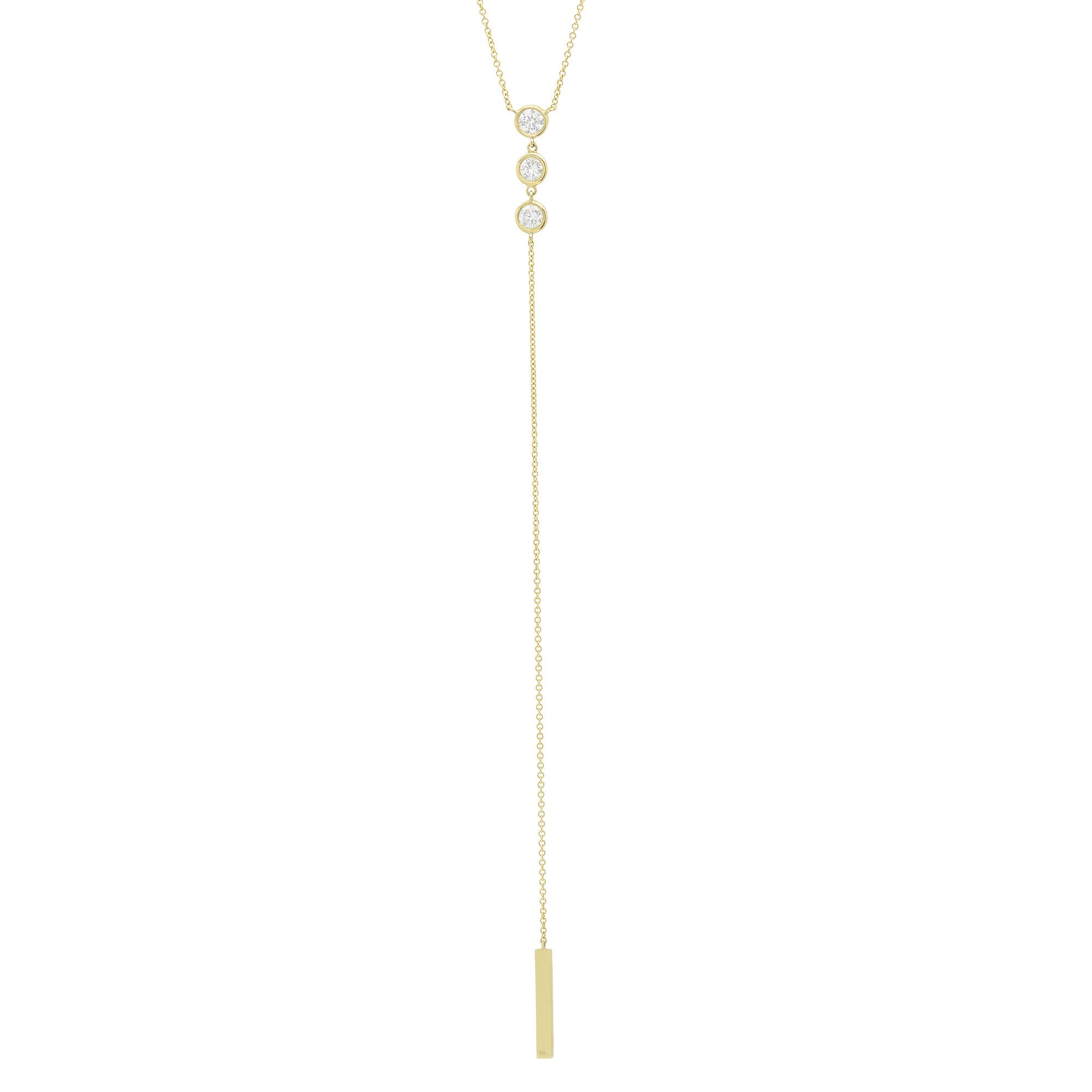 Twist Ring Diamond Lariat Necklace (.14ct.) - EJI